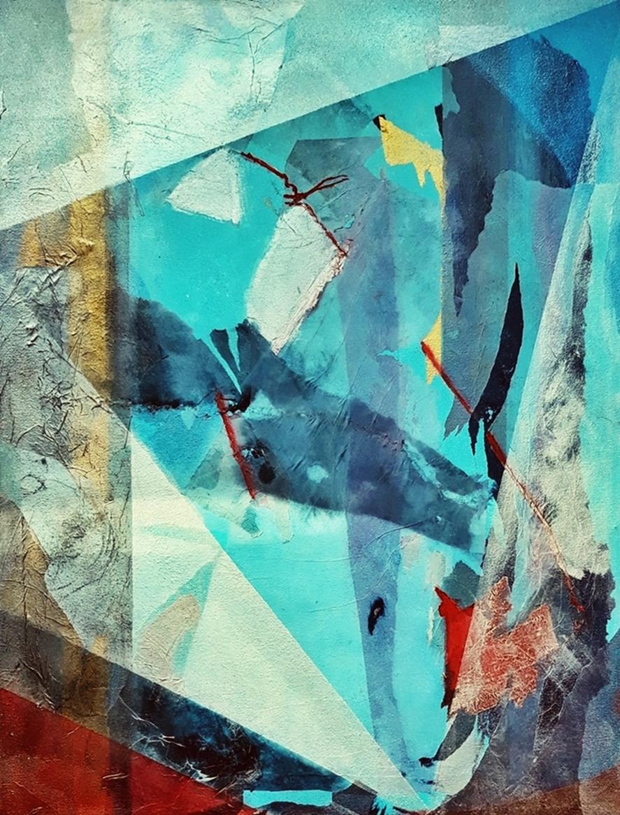 Frammenti di ricordi, di Carla Battaglia - Acrilico e carta velina su tela - 60x80 cm