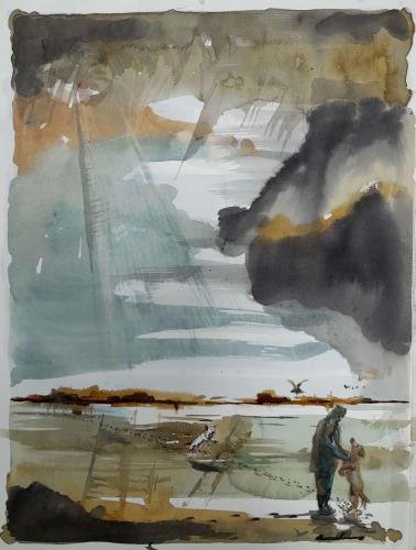 Pittura - 042 - Gustavo-Barrirero - Reunion - 30x35-cm - Acquarello