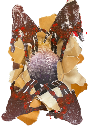 166 - Aeden-Russo - Mi-senti - 21x30-cm - Carta-artigianale-maggese-seppia-e-tronco-linoleografia-a-forma-persa-filo-cerato-in-cotone