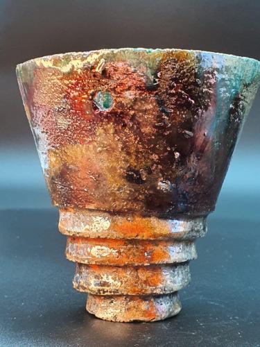 003 - Luciano-Amicuzi - Aro - alt.11xdiam.11-cm - Ceramica-Raku