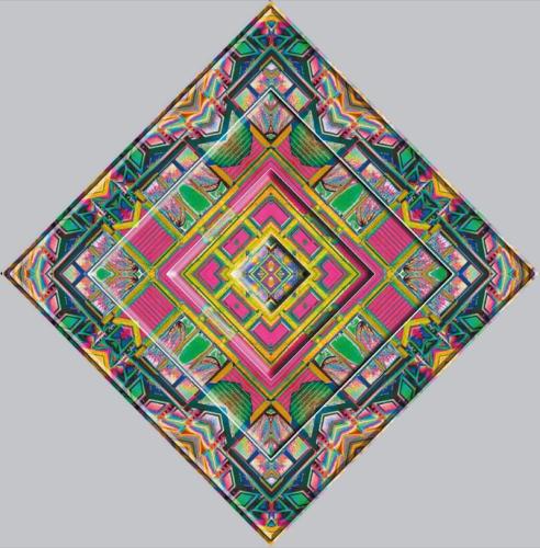 Arte Digitale - Dittes Martin Madhukar P. Artner - 197808099-b - 85x85 cm - Darpanagram, eine rhythmisierte Fotomontage aus einer konventionellen Fotografie als Fotodruck auf weißer Satinleinwand