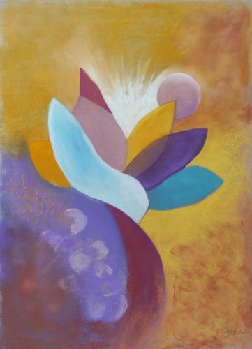 Pittura - Allosio Claudette (Allosiette) - Elan vital - 50x70 cm - Pastel sec