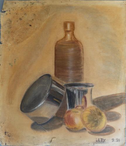 018 Laetitia-Auroux Pot-de-terre-contre-pot-de-fer Pastel-secs 75x105-cm