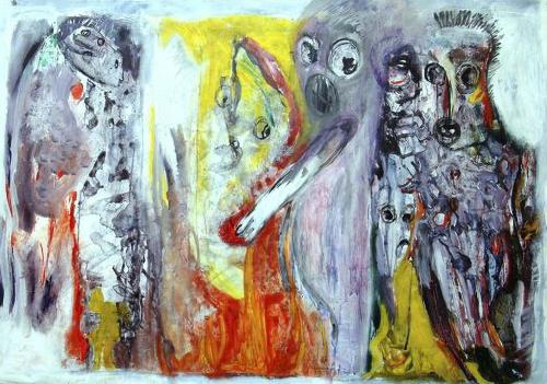 105 Inez-Olude-Da-Silva La-Mirada-hipnotizante-de-las-Mascaras Acrilica-sobre-tela 150x110-cm