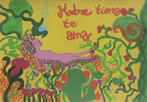 143 Beatrice-Finocchiaro Madre-tierra-te-ama- Acrilico-su-carta-riciclata 47x30-cm