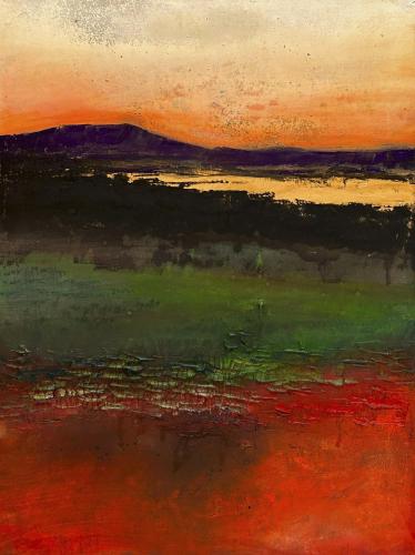 198 Laura-Mancarella Un-Horizonte-lleno-de-colores-Espana-al-anochecer Tecnica-mista-su-tela 60x80-cm