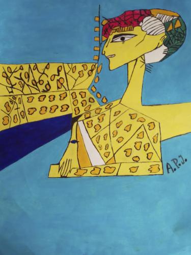 277 Alfonso-M.-Perez-Jorge Efige-Egipcia-Mujer Olio 297x42-cm