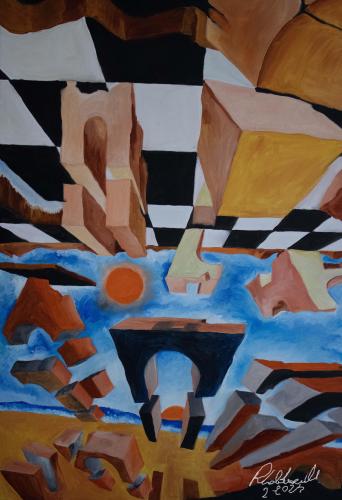 316 Marco-Ribaldone Unisversi-paralleli Olio-su-tela 70x100-cm