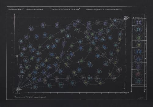 342 Gilles-Roux Farfalle-quantistiche Matite-su-carta 100x70-cm