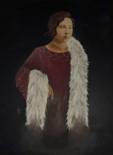 423 Giulia-Vaccaro La-signorina-del-900 Tempera-alluovo-su-tavola- 50x70-cm