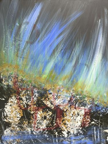Pittura - 033 - Piera-Bachiocco - Aurora-Boreale - 60x80-cm - Acrilico-pastelli-ad-olio