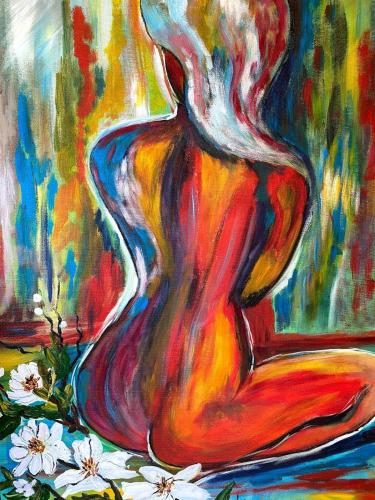 Pittura - 068 - Serenella-Biagi - Margherita - 70x80-cm - Acrilico-spatola-pennello