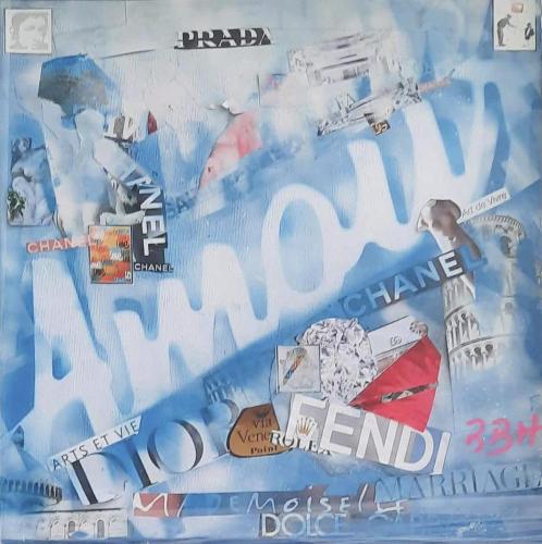 Pittura - 306 - Frederic-Henkeme-BBH - Lamour-chic - 50x49-cm - Acrylique-sur-toile