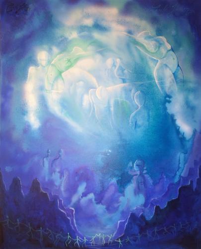 Pittura - 325 - Lucile-Julien - You-are-never-alone - 81x100-cm - Acrylics-on-canvas