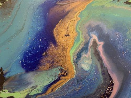 Pittura - 340 - Maria-La-Gioia - Isola- - 100x70-cm - Fluid-painting-