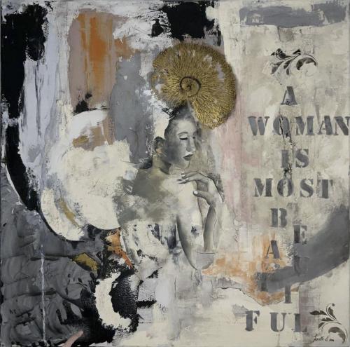 Pittura - 352 - Nicoletta-Lanotte - Meraviglia - 100x100-cm - Pasta-modellante-olio-acrilico