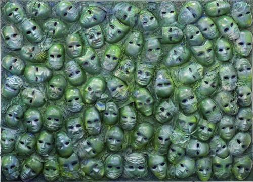 Pittura - 354 - Dasha-Lapushka - Bottom-of-the-Ocean - 210x150-cm - Tecnica-mista