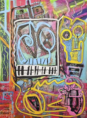 Pittura - 361 - Sven-Liesy - Neon-Mind - 90x120-cm - Acyrl-auf-leinwand