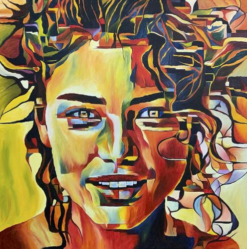 Pittura - 370 - Carlos-Vicente-Losa-Revuelta - Un-dia-sin-sonrisa-es-un-dia-perdido - 100x100-cm - Mixta-sobre-lino