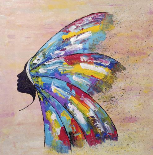 Pittura - 484 - Nino-Palmieri - Pensieri-arcobaleno - 70x70-cm - Acrilico-spatolato-e-spugna-su-tela