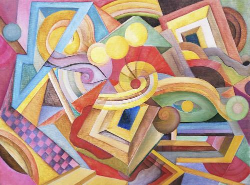 Pittura - 554 - Giuseppe-Ribechi - Labyrinth - 60x80-cm - Oil-on-canvas