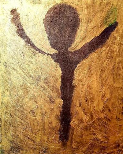Pittura - Balbi-Antonio - 0012 - Cristo-senza-Croce-nella-nebbia. - ChromaDepth-3D-in-Acrilico-su-cotone - 40x50-cm