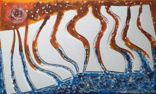 Pittura - D Amico-Alessandro - 1020 - Endeca - Tecnica-mista-materico-su-tavola -smalto-ad-acqua-azolo-sabbia-acrilico. - 60x100-cm