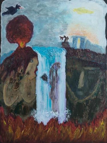 Pittura - Filipenko-Elena-ArtFilipenko - 0613 - Babylon-Revelation - Acrilico-e-tecnica-mista-su-tela - 50x70-cm