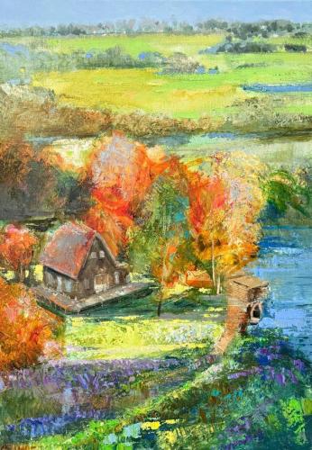 Pittura - Kazimova-Konul - 0221 - House-by-the-Lake - Oil-on-canvas - 50x70-cm