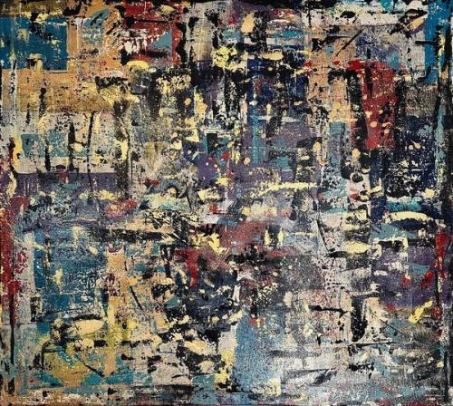 Pittura - Retar-Iztok - 0150 - Sleeping-city - Acrylic-on-Canvas - 90x100-cm