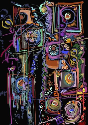 014 Beltrami-Eugenio-P.M. Esegesi-animeparti-di-scomparti-interrotti 75x100-cm Unghie-dita-polpastrelli-gel-acrilico-su-tela