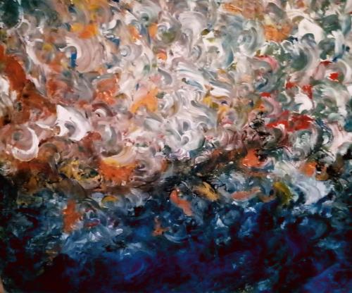 041-Clesceri-Lucia-Conchiglie-mare-Acrilico-smalto-vernice-su-tela-70x50-cm