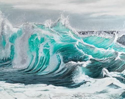 069-Emiliani-Massimo-Luce-sulle-onde-la-forza-del-mare-Olio-su-tela-50x60-cm