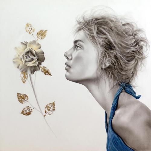 114-Marchesi-Gabriele-Sguardo-sognatore-Grafite-pastello-e-f.o.-su-tavola-90x90x4-cm