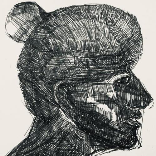 143-Piemontesi-Jacopo-Black-girl-Biro-nera-su-carta-20x30-cm