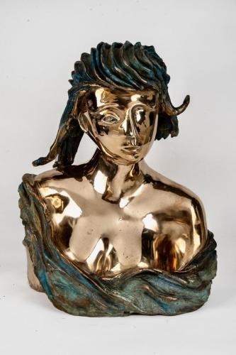 252-Floreani-Sandro-Ritratto-di-ragazza-Dhalia-Scultura-in-bronzo-30x35-cm