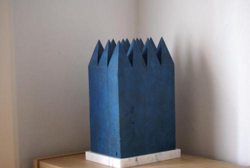 256-Pasquinelli-Paolo-Scultura-Frattalica-Scultura-a-cera-persa-colorata-di-blu-a-fuoco-25x15x11-cm