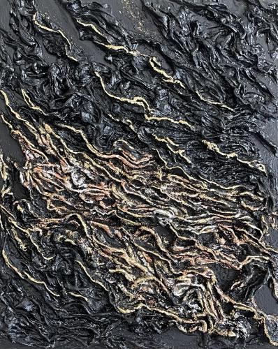 VideoEsposizione - Pittura - Aleksandra-Zahorodnyuk - 213 - Flow - Texture-paste-plaster-modelling-acrylic-on-wood - 41x51-cm