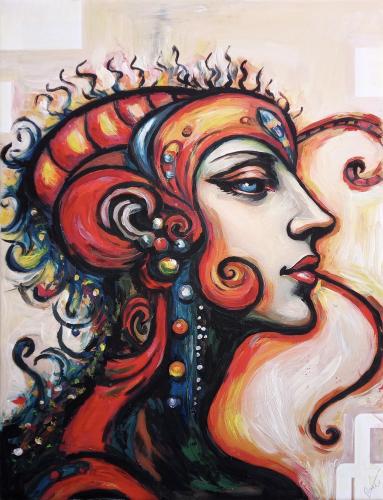 VideoEsposizione - Pittura - Bogdan-Floridana-Oana - 268 - Abstract-portrait - Acrylic-on-canvas - 50x70-cm