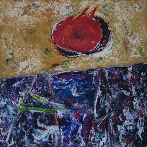 VideoEsposizione - Pittura - Francesco-Biondo - 030 - Porphireos-Kardia - Acrilico-su-mdf - 100x100-cm
