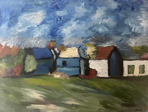 VideoEsposizione - Pittura - Isabel-Rassoul - 297 - Countryside - Oil-on-canvas-dipinto-con-la-spatola - 75x58-cm