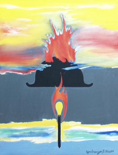 VideoEsposizione - Pittura - Jannis-Artinopoulos - 011 - Incinerating-thought - Acrylic - 60x80-cm
