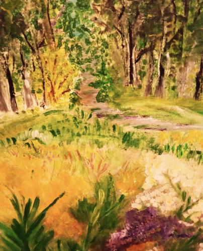 VideoEsposizione - Pittura - Matilde-Estensi - 094 - In-the-forest-Renaio-Lucca - Acrilici-su-tela - 35x50-cm