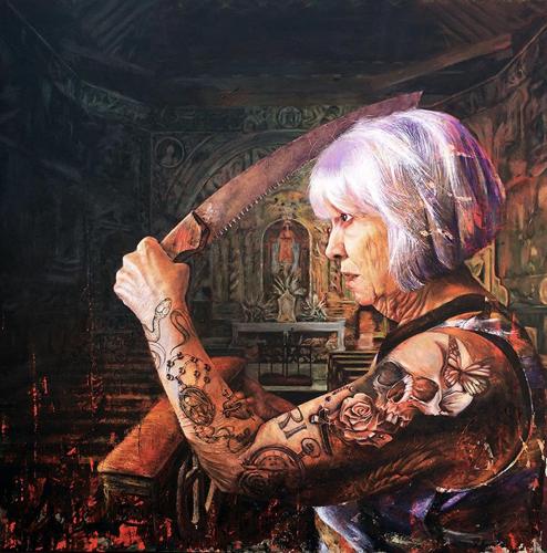 VideoEsposizione - Pittura - Remedios-Amoros-Perez - 006 - La-Santa - Oleo-sobrie-tablo - 124x124-cm