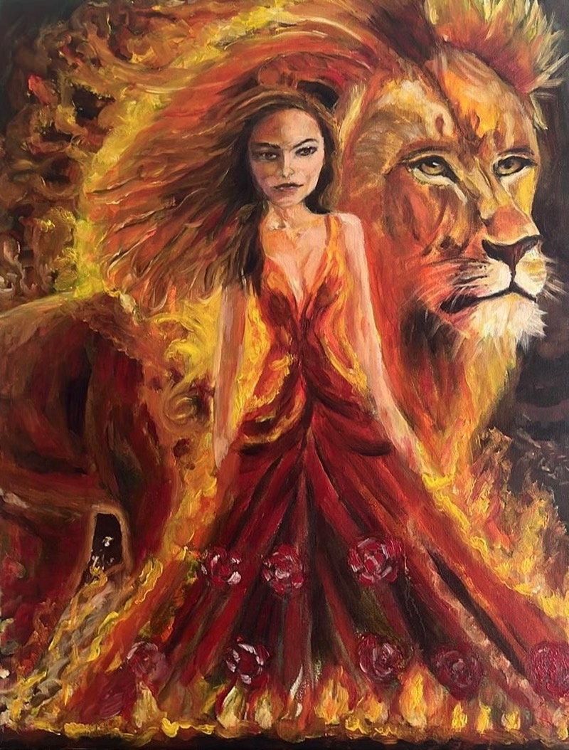 The fire lady by Cadayday Arline (Charline Cadayday) | painting, contemporary art, TSBarcellona26
