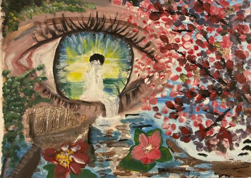 Cadayday-Arline-ChArline-Cadayday - 037 - Window-of-Soul - 12x165-cm - Acrylic-mixed-Media