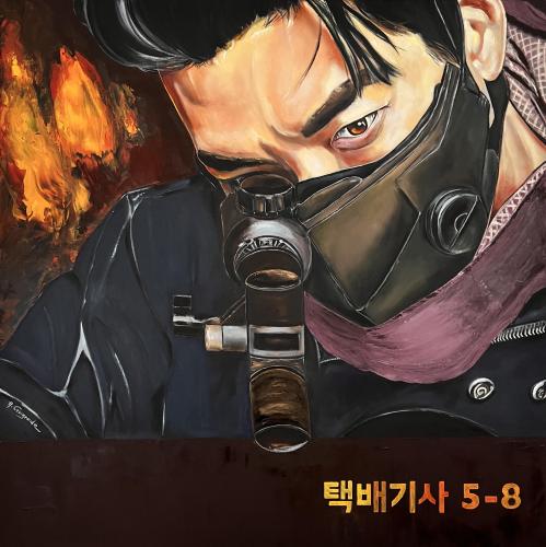 Casagrande-Helga- - 173 - Black-Knight- - 100x100-cm - Oil-on-canvas