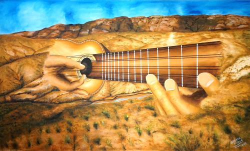 Flores-Martinez-Ademar-Adearte - 207 - Charango-Boliviano - 100x81-cm - Oleo
