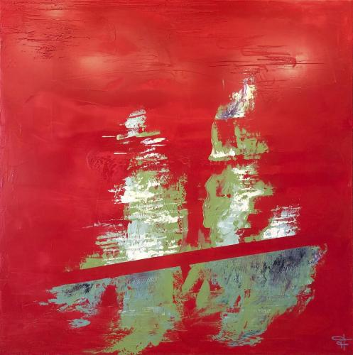 Funcke-Francoise- - 131 - Apesanteur- - 100x100-cm - Huile-sur-toile-coton