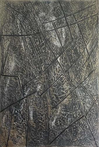 Kolokytha-Chrisanthi-Art-by-Loo - 359 - The-Soul - 120x80-cm - Modeling-paste-and-acrylic-on-canvas